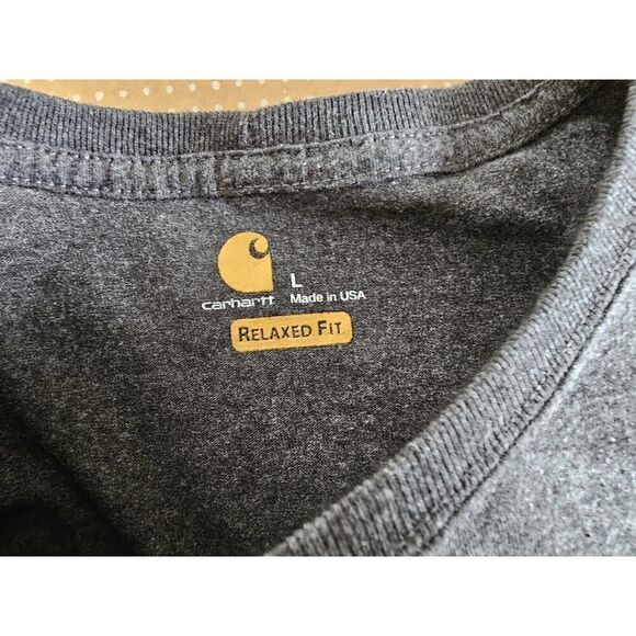 Carhartt T-Shirt Mens Sz L Camouflage American Flag Built To Last USA MADE - Picture 6 of 6